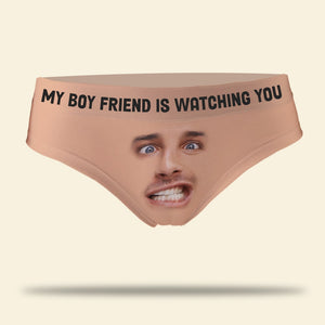 My Boy/Girl Friend Is Watching You, Funny Custom Face Men & Women Boxer Briefs - Boxer Briefs - GoDuckee
