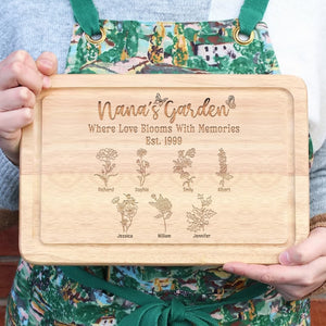 Nana's Garden Where Love Blooms With Memories-Personalized Engraved Cutting Board-02htqn271223 - Home Decor - GoDuckee