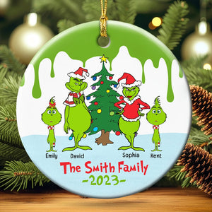 Family-Personalized Ceramic Circle Ornament-Gift For Family- Christmas Gift-02htqn181023 - Ornament - GoDuckee