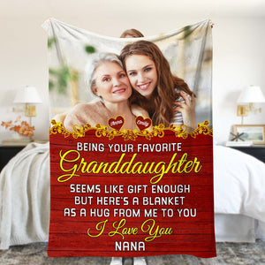 Here's A Blanket As A Hug From Me To You- Custom Photo Blanket- Gift For Family- Family Blanket - Blanket - GoDuckee
