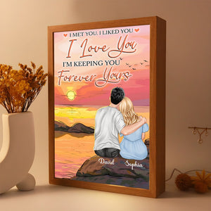 Couple, Forever Yours, Personalized Picture Frame Light Box, Valentine Gift, Couple Gift - - GoDuckee