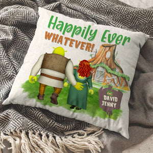 Happily Ever Whatever Personalized Square Pillow CC-02QHTN060723HH, Couple Gift - Pillow - GoDuckee
