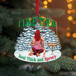 Couple, I Like Them Real Thick, Personalized Ornament, Christmas Gifts For Couple - Ornament - GoDuckee