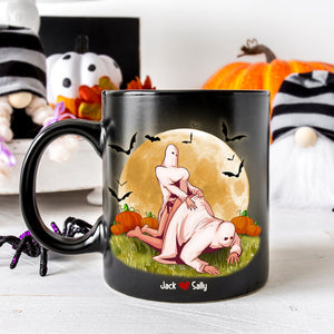 Naughty Couple, Let's Scare The Neighbors, Personalized Coffee Mug, Halloween Gifts For Couple - Coffee Mug - GoDuckee