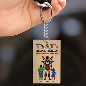Father, Best Dad Ever, Personalized Keychain, Gifts For Dad, 04NAHN300523TM - Keychains - GoDuckee