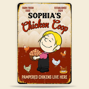 Personalized Gifts For Farmers Metal Sign 01totn180225hg Chicken Coop Pampered Chickens Live Here - Metal Signs - GoDuckee