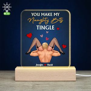 Couple, You Make My Naughty Bits Tingle, Personalized Led Light, Couple Gifts - Led Night Light - GoDuckee