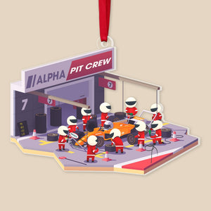 F1 Racing Personalized Pit Crew Acrylic Ornament, Gift For Christmas. Christmas Ornament - Ornament - GoDuckee