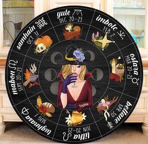 Witch Wheel of the Year, Personalized Wood Sign, Gift for Witch's House - Wood Sign - GoDuckee