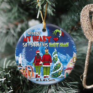 Couple, He Stole My Heart, Personalized Ornament, Christmas Gifts For Couple, 05HTPO270923HH - Ornament - GoDuckee