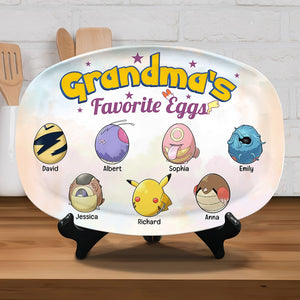 Personalized Gifts For Grandma Plate Grandma's Favorite Eggs 05ohqn190224 - Plates - GoDuckee