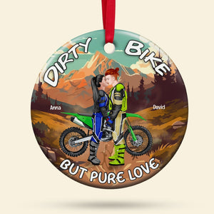 Dirty Bike But Pure Love, Personalized Motocross Couple Ornament, Gift For Christmas - Ornament - GoDuckee