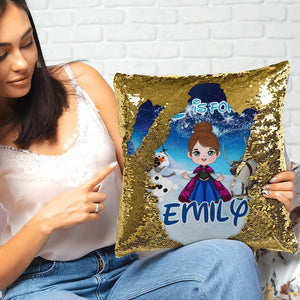 Kids, Personalized Square Glitter Pillow, Gift For Kid, 03NAPO271223HA - Pillow - GoDuckee