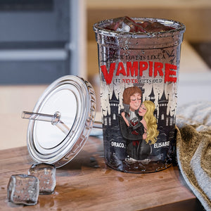 Couple, Our Love Is Like A Vampire, Personalized Acrylic Tumbler, Halloween Gifts For Couple - Tumbler Cup - GoDuckee
