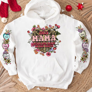 This Mama Wears Her Heart On Her Sleeve, Personalized Family Shirt, Gift For Mom/Grandma - AOP Products - GoDuckee