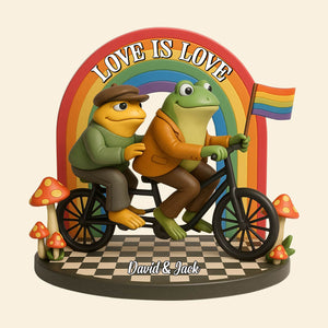 LGBT Frog Couple Plaque - Personalized Gifts For Couple 03natn280525 - Shaped Plaques - GoDuckee
