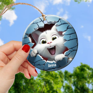 Kid Animal-Personalized Ceramic Circle Ornament- Gift For Kids- Christmas Gift - Ornament - GoDuckee