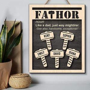 Fathor Like A Dad, Just Way Mightirer -Personalized Wooden Art HAPYC-2 Layers Wood Sign- Gifts For Dad-03qhqn260423 - Wood Sign - GoDuckee