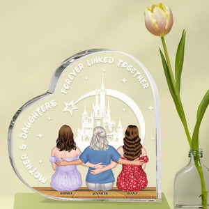 Mother & Daughters Forever Linked Together-Personalized Acrylic Plaque-Gift For Mom- Mom Daughter Heart Shape Acrylic 01naqn250323tm - Decorative Plaques - GoDuckee