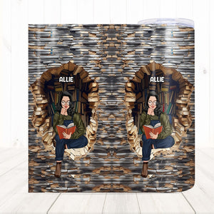 Personalized Gifts For Book Lovers Skinny Tumbler Reading Girl - Tumbler Cup - GoDuckee