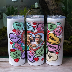 Custom Photo Gifts For Couple Tumbler Miss You My Love Valentine's Gifts - Tumbler Cup - GoDuckee