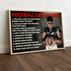Football Life Lessons, Custom Photo Canvas Print, Gift For Football Lover - Poster & Canvas - GoDuckee