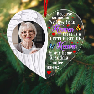 Gift For Family - Heaven Custom Photo Heart Shape Ornament - 03ohqn211123 - Ornament - GoDuckee
