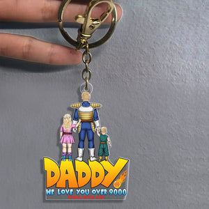 Personalized Gifts For Dad Keychain We Love You Over 9000 032QHQN150324HH - Keychains - GoDuckee