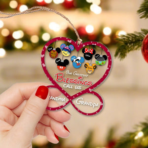 Our Greatest Blessings Call Us, Personalized Ornament, Christmas Gift For Parents & Grandparents, 04QHPO261023 - Ornament - GoDuckee