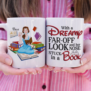 Her Nose Stuck In a Book, Personalized Coffee Mug, Gift For Book Lover, 06HUPO301123PA - Coffee Mug - GoDuckee
