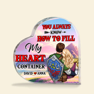 You Will Always Know How To Fill My Heart Container, Personalized 02NATN051223HH Acrylic Plaque, Gift For Couple - Decorative Plaques - GoDuckee