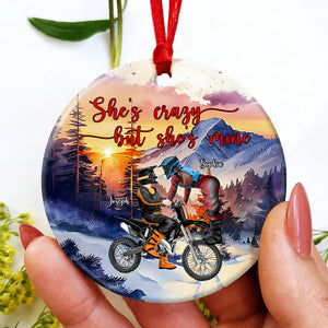 The Couple, She's Crazy But She's Mine, Personalized Ornament, Christmas Gift For Couple - Ornament - GoDuckee