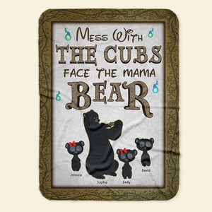 Personalized Gifts For Mom Blanket Face The Mama Bear 04kaqn120124 - Blanket - GoDuckee