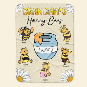 Personalized Gifts For Grandma Blanket Grandma's Honey Bees 01htqn150224 - Blankets - GoDuckee