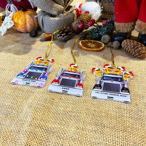 Truck Driver Christmas Ornament, Personalized Duck Christmas Ornament - Couple Gift For Truck Driver - Ornament - GoDuckee