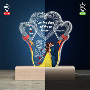 Couple, Our Love Story Will Live On Forever, Personalized 3D Led Light, Valentine Gift, Couple Gift, 04HTPO191223PA - Led Night Light - GoDuckee