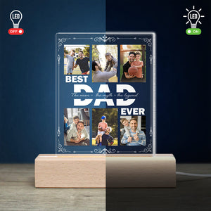 Personalized Photo Night Light, Personalized Gifts, Bedroom Night Light, Gift for Dad, Best Dad Ever, Custom Name Light - Led Night Light - GoDuckee