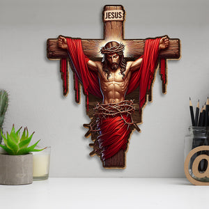 Gifts For Christians Wood Sign Jesus On The Cross 06ohqn070125 - Wood Sign - GoDuckee