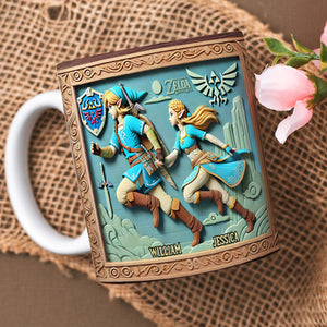 Personalized Gift For Game Loving Couple White Mug, Adventurer & His Princess 04QHDT231224 - Coffee Mug - GoDuckee