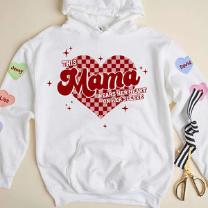 Personalized Gifts For Mom 3D Shirt This Mama Wears Her Heart On Her Sleeve - 3D Shirts - GoDuckee