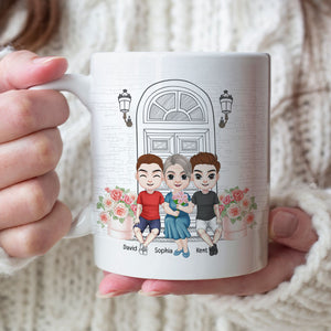 A Mother With All Sons Will Be Surrounded By Handsome Men-Personalized Coffee Mug- Gift For Mom- Gift For Son- Mom Coffee Mug - Coffee Mug - GoDuckee