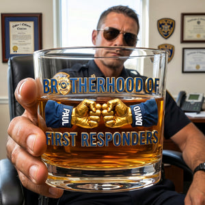 Ultimate Police Officers Brothers Drinking Glass - Personalized Gifts For Brothers 02hulu060626 - Glass - GoDuckee