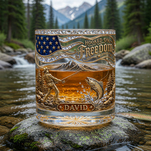Hooked On Freedom Fishing Round Glass - Personalized Gifts For Fishing Lovers 05paqn290526-Homacus