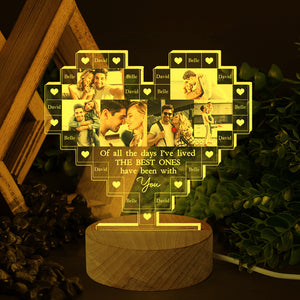 The Best Day I Have Been With You Heart Shaped Photo Collage Custom Couple Led Light - Led Night Light - GoDuckee