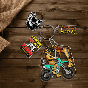 Personalized Gifts For Motocross Couple Keychain 06PGPU200624PA - Keychains - GoDuckee