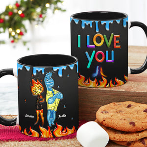 I Love You, Couple Gift, Personalized Mug, Fire And Water Couple Mug 01HTHN111223 - Coffee Mug - GoDuckee