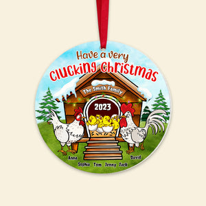 Have A Very Clucking Christmas, Personalized Chicken Family Ornament, Christmas Gift For Family - Ornament - GoDuckee