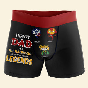 Personalized Gifts For Dad Men's Boxers Thanks Dad For Not Pulling Out 04HUMH240124HA - Boxers & Briefs - GoDuckee