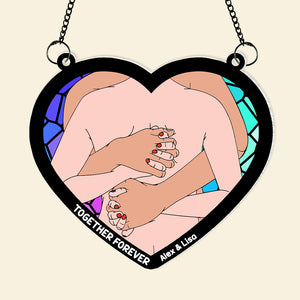 Personalized Gifts For Couple Suncatcher Window Hanging Ornament 031OHMH050624 - Ornaments - GoDuckee