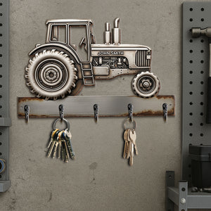 Tractor Key Hanger - Personalized Gifts For Tractor Lovers 05tglu260625 - Wood Sign - GoDuckee